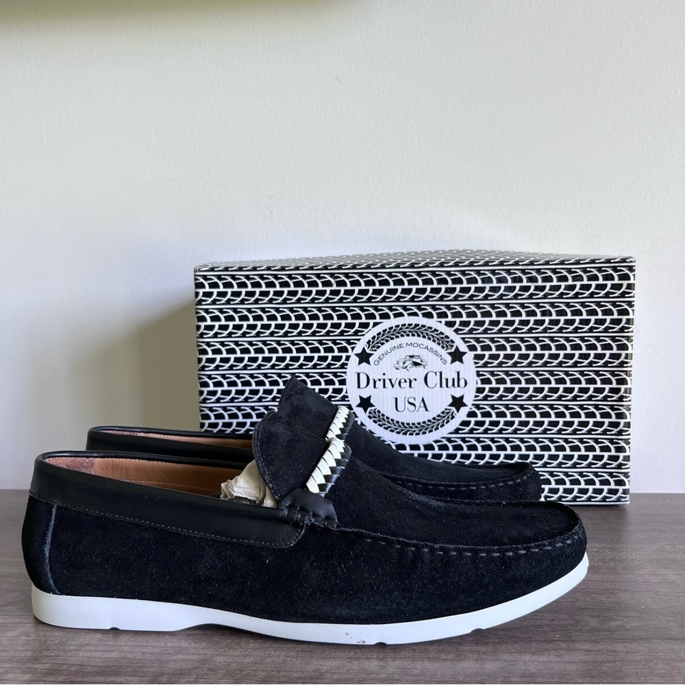 Driver Club USA Men’s Los Angeles Black Suede Slip On Shoe Size 12 #B1598